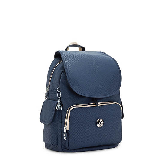 Kipling City Pack Medium Printed Backpacks Endless Blue Embossed | CA 1805DF